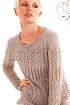 Пуловер бежевый с ажурными узорами