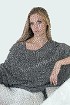 Темно-серый пуловер с круглой кокеткой