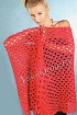 Красный палантин крючком