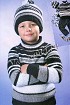 Полосатый комплект - свитер и шапочка