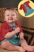 Бирюзовое платье и красный жакет