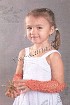 Оранжевые ажурные митенки
