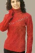 Красный свитер спицами