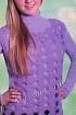 Сиреневый жилет крючком