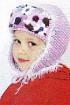 Шапочка-ушанка с вышивкой для девочки