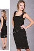 Ажурное черное платье спицами