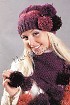 Шарф и шапка с помпонами
