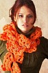Шарф крючком "веерами"