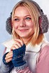 Наушники «Ежики» и митенки с косой