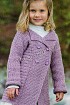 Розовый двубортный жакет спицами