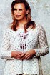 Белый ажурный жакет спицами
