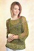 Зеленый пуловер-сетка