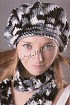 Меланжевый берет и шарф
