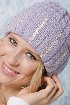 Шапочка спицами из шерстяной пряжи