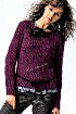 Лиловый джемпер спицами