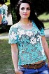 Голубой топ из ирландских мотивов