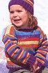 Полосатый пуловер, шапочка и шарфик