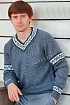 Серый пуловер с орнаментом на мужчину