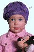 Сиреневый берет с цветком