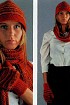 Шарф, шляпка и варежки с пальчиками