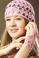 Розовая шапочка и митенки