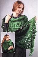 Ажурный зеленый палантин