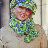 Кепка и шарф с помпонами Кепка и шарф с помпонами