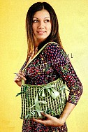 Зеленая сумочка с бантиками