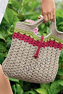 Сумка бежевая крючком
