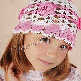 Бело-розовая панамка с цветочками Бело-розовая панамка с цветочками