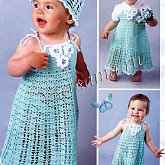 Бирюзовый сарафан с цветочками и панамка Бирюзовый сарафан с цветочками и панамка