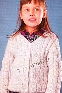 Белый жакет для девочки спицами