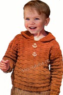 Кофточка с капюшоном из однотонной пряжи