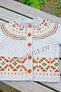 Жакет с жаккардом на круглой кокетке