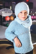 Комплект: голубенький свитер, шапочка, шарфик