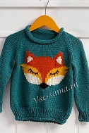 Детский пуловер - лисичка