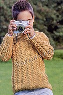 Детский пуловер спицами с косами