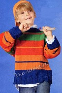 Разноцветный полосатый пуловер