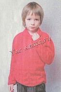 Красный свитер с ажурной каймой