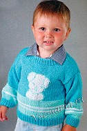 Бирюзовый пуловер с медвежонком