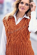Оранжевый жилет спицами