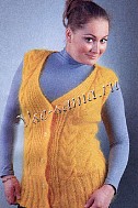 Желтый жилет с косами