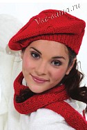 Красный берет с косами
