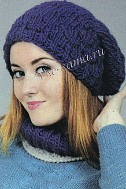 Объемная фиолетовая шапка