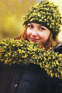 Шапка с шарфом спицами