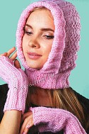 Розовый капор и митенки