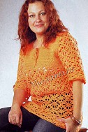 Оранжевая туника крючком