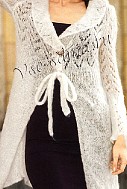 Белый ажурный кардиган