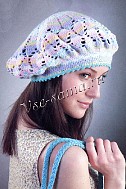 Ажурный меланжевый берет