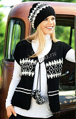 Жакет и шапка с жаккардовым узором Жакет и шапка с жаккардовым узором